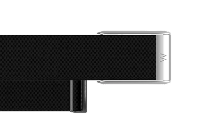 WHOOP 5.0 Woven Strap - Black with Silver Buckle