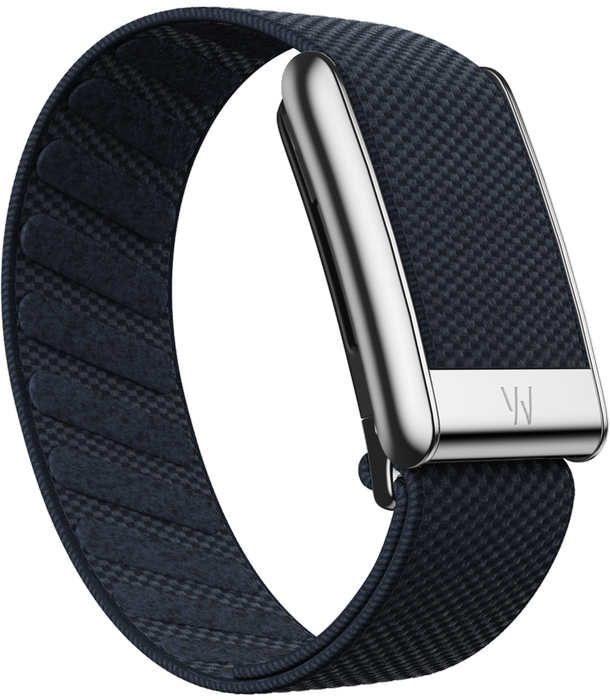 WHOOP 5.0 Woven Strap - Dark Blue with Silver Buckle