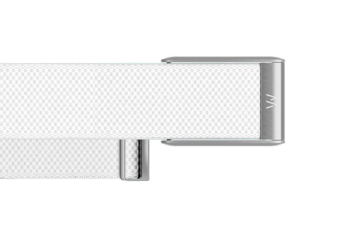 WHOOP 5.0 Woven Strap - White with Silver Buckle