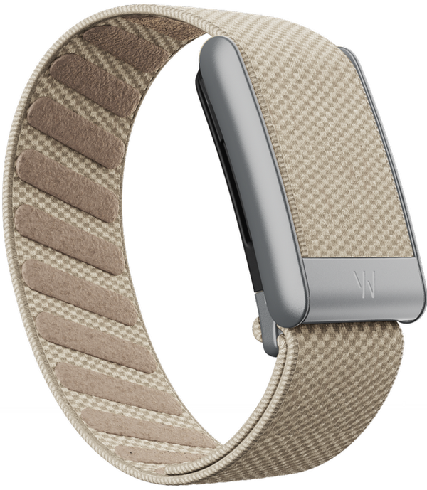 WHOOP 5.0 Woven Strap - Beige with Silver Buckle