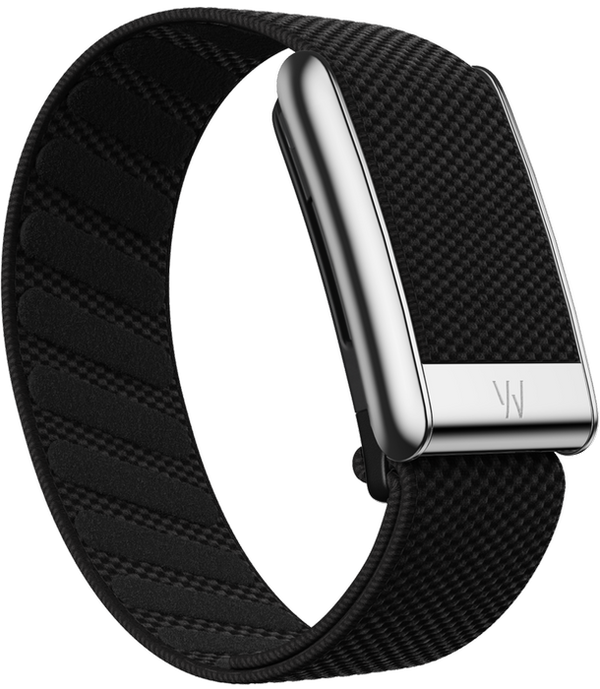 WHOOP 5.0 Woven Strap - Black with Silver Buckle