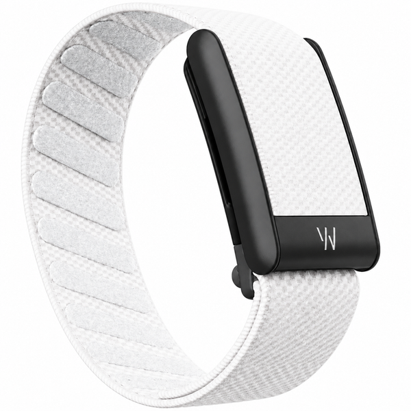 WHOOP 5.0 Woven Strap - White with black Buckle