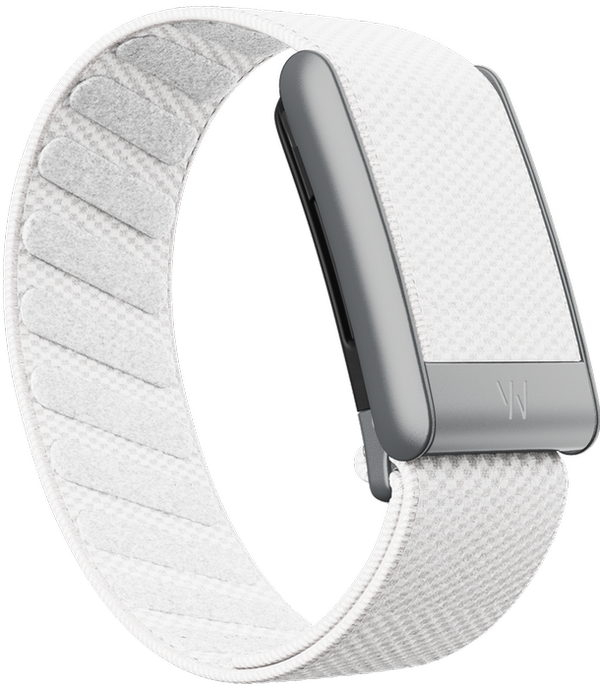 WHOOP 5.0 Woven Strap - White with Silver Buckle